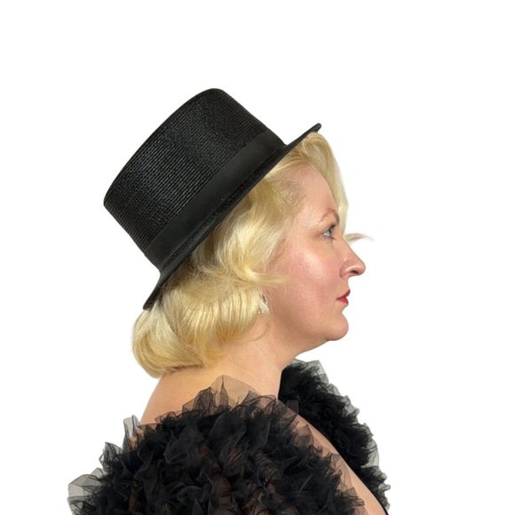 Vintage Top Hat Women\'s Black Straw main image 8